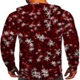 thumbnail image 2 of Zip Up Hooded Sweatshirt for Men with Christmas Snowflake Print and Long Sleeves, 2 of 3