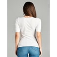 thumbnail image 4 of Essential Basic Women's Cotton Blend V Neck Tee Shirt Half Sleeves - Junior and Plus Sizes, 4 of 4