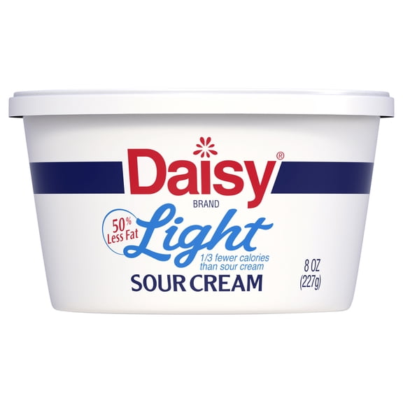 Daisy Pure and Natural Light Sour Cream, 50% Less Fat, 8 oz Tub (Refrigerated)