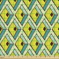 thumbnail image 2 of Geometric Fabric by the Yard, Rhombus Tribal Inspired, Decorative Upholstery Fabric for Sofas and Home Accents, Yellow Seafoam Cream by Ambesonne, 2 of 5