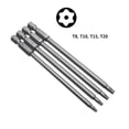 thumbnail image 4 of 4Pcs 100Mm Long Screwdriver Bits Set Torx Hex Head Cross Flat Head Slotted Tip 1/4 Inch Hex Electric Screwdriver Bits Power Tool C Fangkenuo, 4 of 9