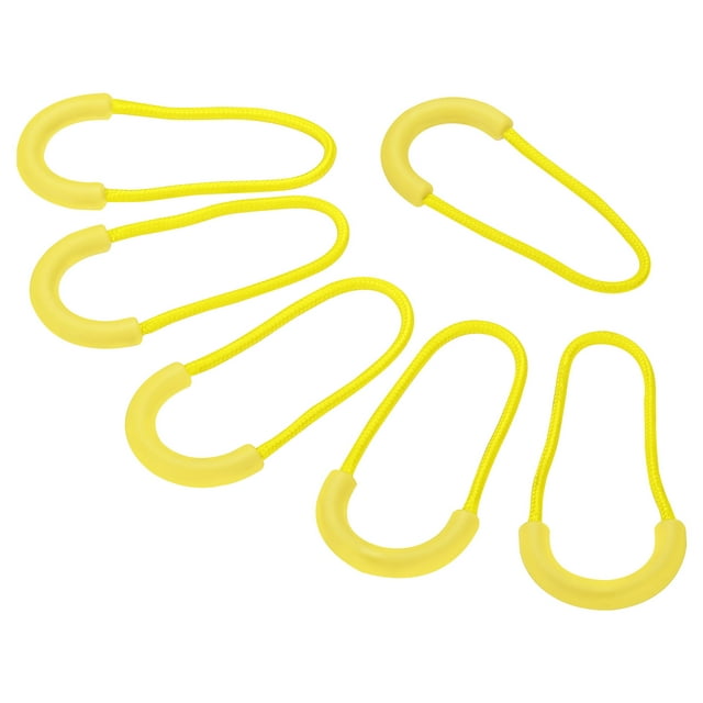 Unique Bargains Poignées de Remplacement pour Rallonge à Fermeture Éclair, Rallonge en U pour Bagages et Sacs à Dos, Jaune, Lot de 15