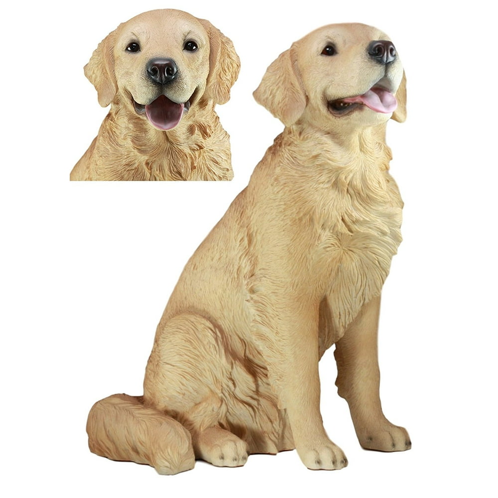 Ebros Lifelike Realistic Buddy Golden Retriever Statue 20.5" Tall Fine