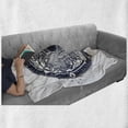 thumbnail image 6 of Compass Soft Flannel Fleece Throw Blanket, Sea Navigation with a Drawing of Tempest Inside Big Wave Adventure Journey, Cozy Plush for Indoor and Outdoor Use, 50" x 60", Night Blue White, by Ambesonne, 6 of 6