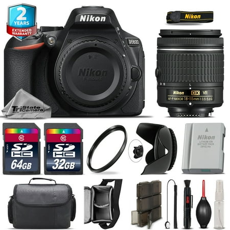 Nikon D5600 DSLR + AF-P 18-55mm VR Lens + Tulip Hood + Extra Battery - 96GB Kit
