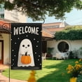 thumbnail image 2 of Halloween Welcome Pumpkin Ghost Fall Halloween Garden Flag - Vertical Double-Sided Yard Decor, Camping, Indoor & Outdoor Holiday Decoration, 12.5 x 18 Inches, 2 of 10