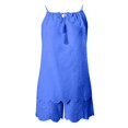 thumbnail image 6 of Women's Casual Loose Fit Solid Color Short Sleeve Tee and Pants Two Piece Shorts Suit Set, 6 of 6