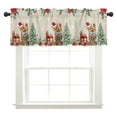 thumbnail image 5 of Innerwin Christmas Thermal Insulated Kitchen Valance Cafe Tier Scarf Xmas Short Window Curtain Rod Pocket Half Window Drapes Slot Top Curtain Panel Style-B 1pc-Top Valance: W:18''x H:54'', 5 of 6