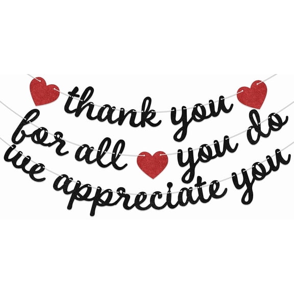 We Appreciate You Banner Thank You for All You Do Banner We Appreciate You Decorations Teacher Employee Staff Doctors Nurse Pastor Appreciation Decorations Black