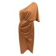 thumbnail image 3 of Sngxgn Women's Sleeveless Halter Midi Dress Bodycon Split Dresses(Yellow,XL), 3 of 7