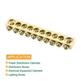 thumbnail image 5 of Uxcell Terminal Ground Bar Screw Block Barrier Brass 10 Positions 94.2mmx8mmx13mm for Electrical Distribution 2 Pack, 5 of 5