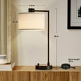 thumbnail image 3 of NATYSWAN Table Lamp for Bedroom Set of 2 with USB C+A Ports, Fully Stepless Dimmable Bedside Lamp with Linen Lampshade, Contemporary Lamp for Living Room Reading Office, 2 LED Bulbs Included (Black), 3 of 8