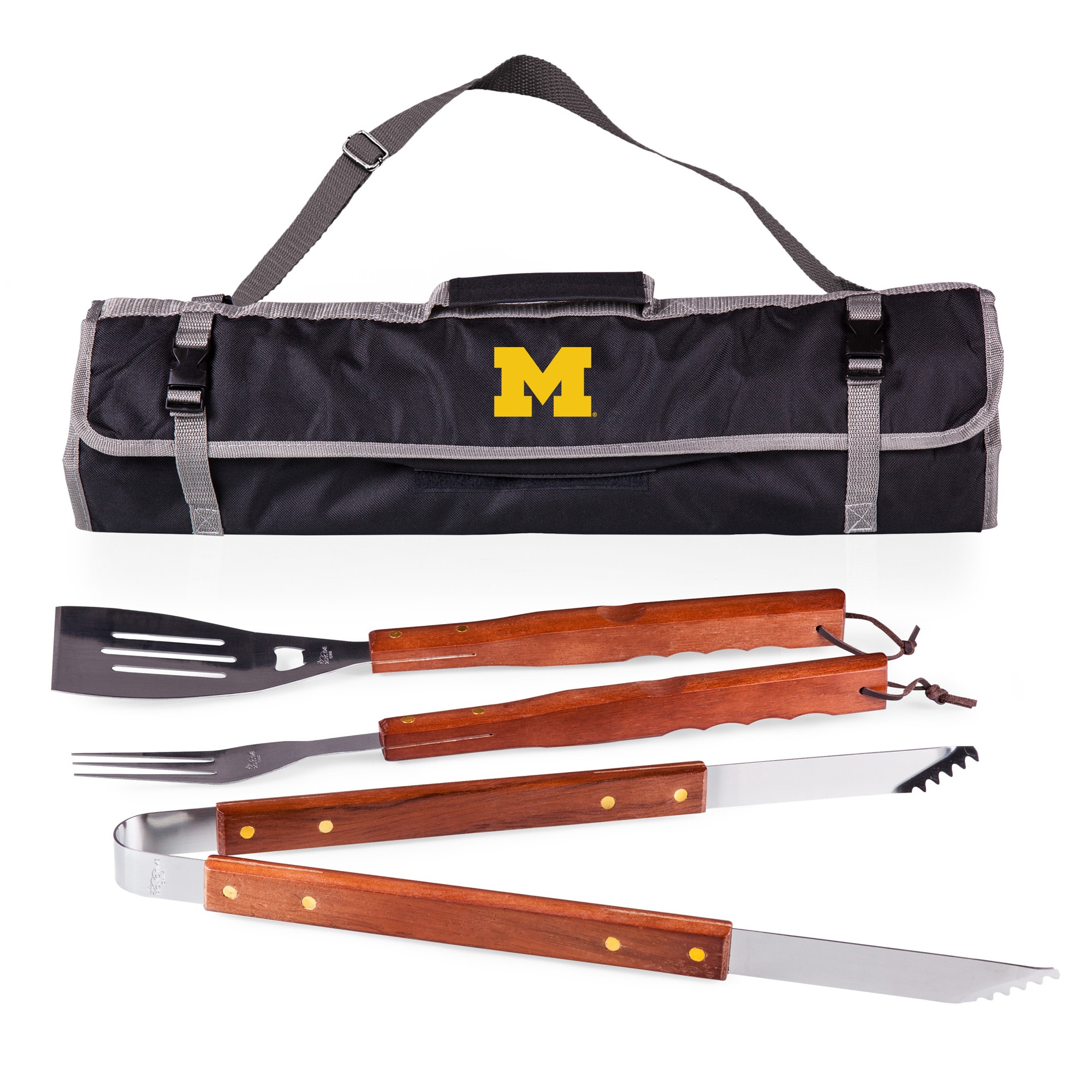 michigan wolverines 3-piece bbq tote - image 1 of 2