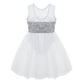 thumbnail image 3 of YONGHS Kids Girls Sequin Sparkly Leotards Ballerina Dance Mesh Tutu Dresses, 3 of 7