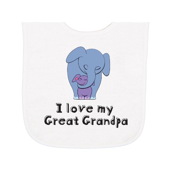 Inktastic I Love My Great Grandpa Elephant Baby Terry Cloth Bib
