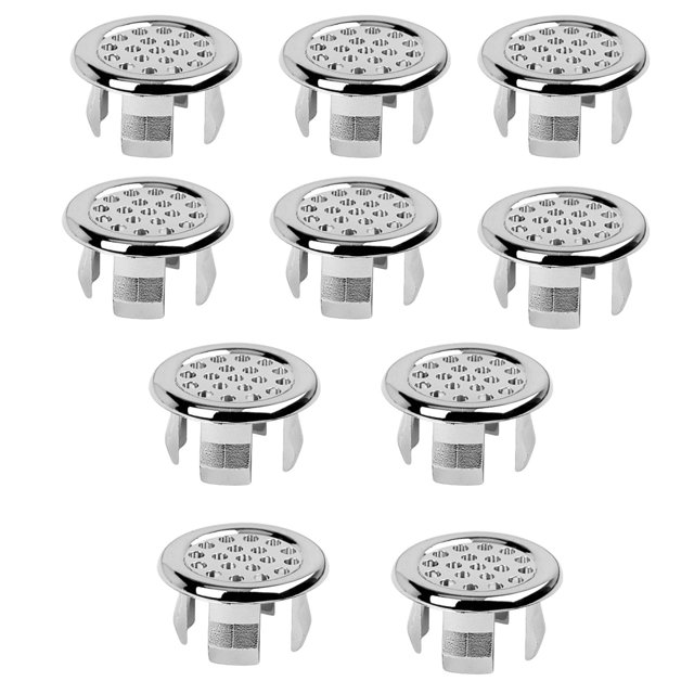 10 piezas de anillos de desbordamiento para lavabo de baño, cubierta de drenaje de desbordamiento, cubierta de lavabo redonda, Malla