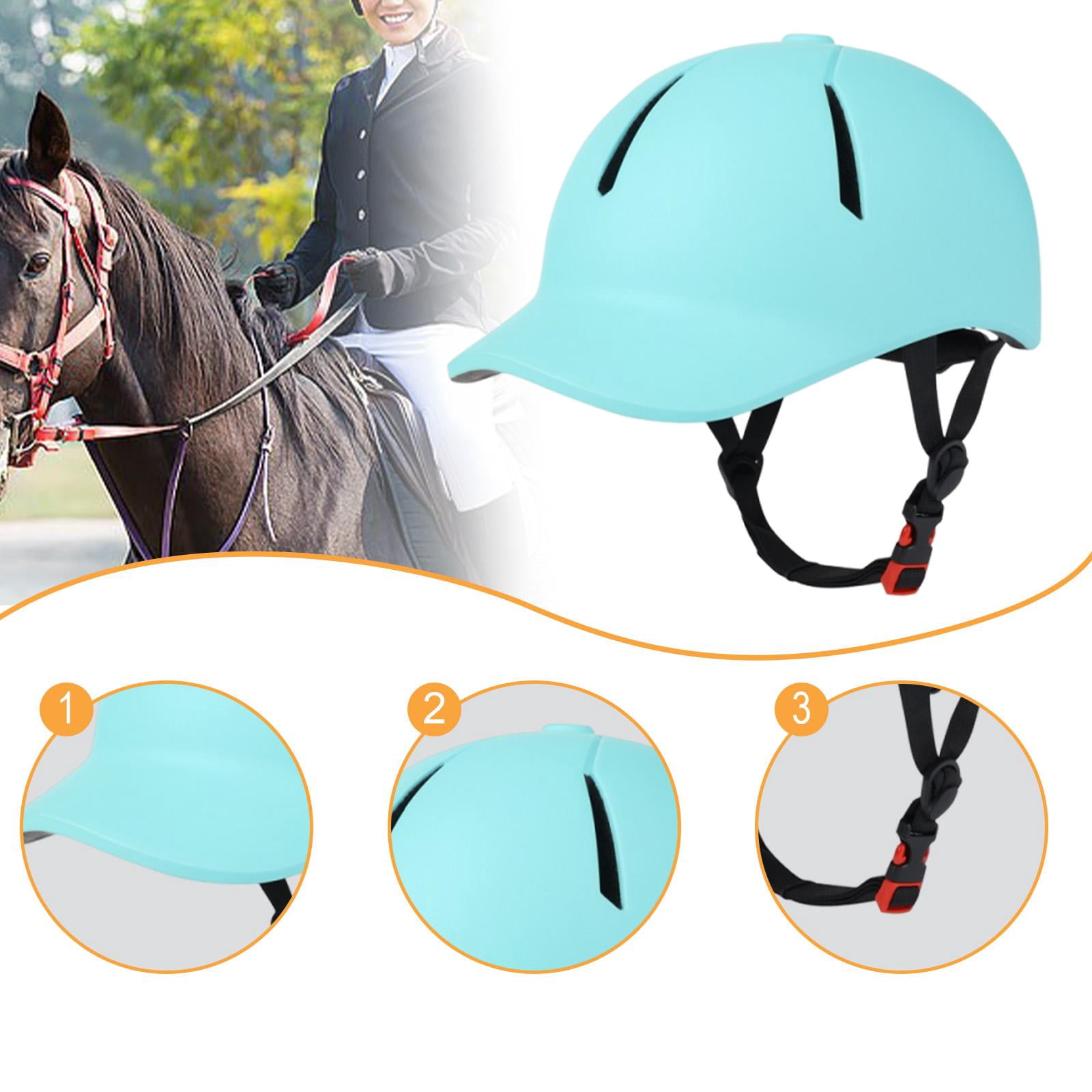QSTDGVPW Equestrian Helmet Adjustable Riding Cap Breathable Lightweight Comfortable Horse M Size blue