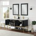 thumbnail image 3 of Wildy 60" Double Bathroom Vanity Set in Black Oak with Grain White Composite Stone Countertop with Mirror, 3 of 8