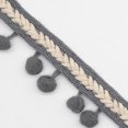 thumbnail image 4 of 5 Yards Ribbon Pompom Lace Band Edge Crafts Gray, 4 of 6