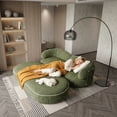 thumbnail image 6 of 80" Sleeper Sofa Couch, Convertible Deep Seat Corduroy Couch Bed for Living Room & Small Spaces, Modern Green, 6 of 7