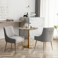 thumbnail image 5 of SEYNAR Modern Glam Boucle Pleated Velvet Dining Chair or Vanity Chair Set of 4 with Rear Handle, 5 of 12