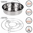 thumbnail image 2 of Stainless Steel 6-Quart Electric Pressure Cooker Steam Rack Steamer Basket Insert Set, Silver (COMINHKPR111848) Silver Silver, 2 of 5