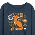 thumbnail image 3 of Instant Message - Autumn Fox & Flowers - Women's Lightweight French Terry Long Sleeve Shirt, 3 of 6