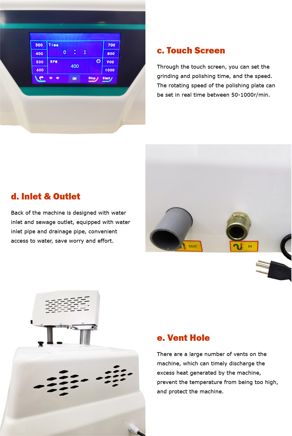 Metallographic Grinding Polishing Machine Desktop Single-Disc Stepless Speed 110V