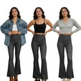 thumbnail image 6 of Women’s High Waist Elastic Jeans, Pull on Casual Flared Leggings, Skinny Denim Pants with Double Pockets, 6 of 9