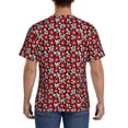 thumbnail image 2 of Rocae Red Floral for Men's Moisture-Wicking Crew Tee - T-Shirt for Sports, Outdoor Activities, and Casual WearSmall, 2 of 9