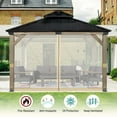 thumbnail image 4 of Aoodor Universal 10 x 10 ft. Gazebo Replacement Mosquito Netting Screen 4-Panel Sidewalls with Double Zipper for Patio Backyard Deck and Lawns (Only Netting), 4 of 9