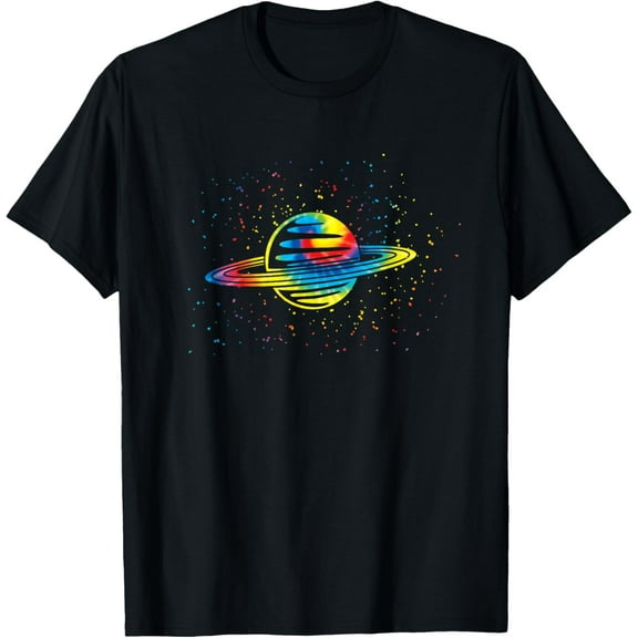 Planet Saturn Rings Vintage Outer Space Solar System Gift T-Shirt men and women can wear, black, white, gifts