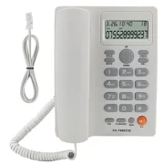 Landline Phones Dual Interface Wired Telephone with Caller ID for Office, Front Desk, Hotel, Seniors, Big Button Corded Landline Home Phones (White)
