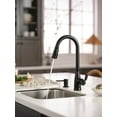 thumbnail image 6 of Moen Nolia Matte Black One-Handle High Arc Kitchen Faucet with Pull Down Sprayer and Soap Dispenser, Kitchen Sink Faucet Featuring Power Boost Technology, 87071BL, 6 of 9