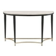 thumbnail image 2 of Semi Circular Tabletop Sofa Table with Metal Apron Trims, Black and Brown- Saltoro Sherpi, 2 of 6