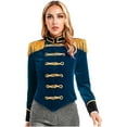 thumbnail image 1 of iiniim Veste de Jeu de Rôle Cosplay Cirque pour Femmes, Velours, Père Noël de Noël, Bleu Foncé S, 1 of 6