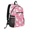 thumbnail image 2 of JIALIOU 14" Laptop Backpack Waterproof Airline Approved Stylish Casual Daypack for Travel Business College Work, White Dogs on Pink Grass, 2 of 8