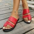 thumbnail image 6 of Viluyesy Womens Slides Sandals, Slip-On Open Toe Clip Toe Summer Trendy Casual Beach Slippers Red 9, 6 of 9
