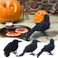 thumbnail image 5 of 3 decoraciones de Halloween de cuervo negro falso, decoración de Halloween de cuervos artificiales, decoración de cuervo de simulación para manualidades del hogar, 5 of 5