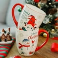 Topadorn Coffee Ceramic Mug Funny Christmas Porcelain Tea Cup 18oz. Set