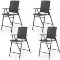 thumbnail image 1 of Costway 4 PCS Folding Rattan Wicker Bar Stool Chair Indoor & Outdoor Brown, 1 of 9