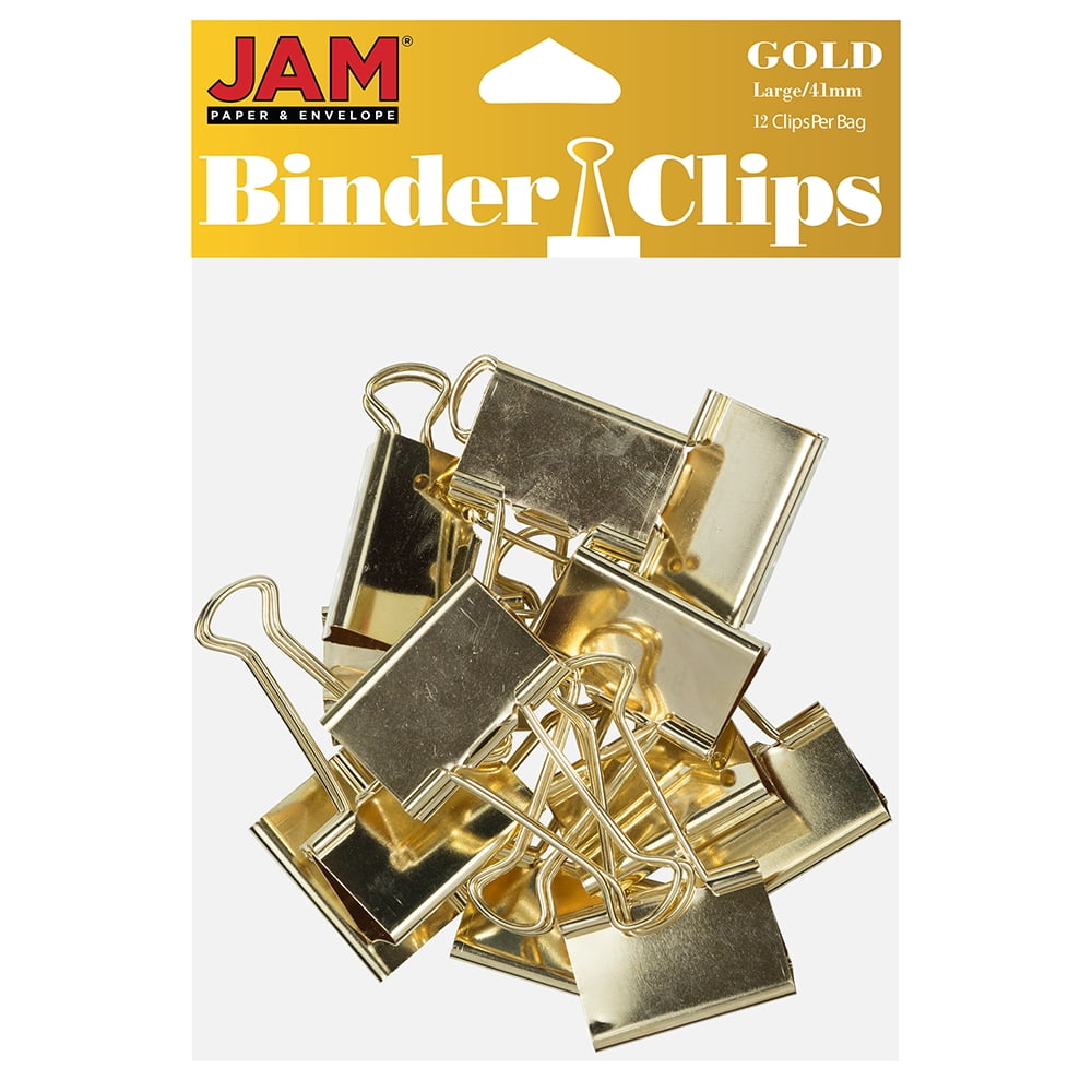 Officemate 31022 Binder Clips Assorted Sizes 30 Clips in Tub Gold for sale online