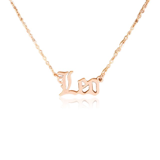 Qarigey Letra inglesa doce signos del zodiaco constelaciones tema collar del zodiaco Ins colgante cómodo único oro rosa Ropa, zapatos y accesorios Miscelánea León Qarigey AP009332-06