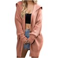 thumbnail image 4 of DYTTDG Women's Long Sweater Jacket Solid Color Lapel Large Lapel Button Cardigan Loose Sweater Coat on Clearance Family Gifts, 4 of 5