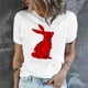 thumbnail image 2 of Camisetas de cuello redondo para mujer Camisetas con estampado de conejo de Pascua Camiseta de manga corta Blusa Tops Fridja  bn1921, 2 of 6