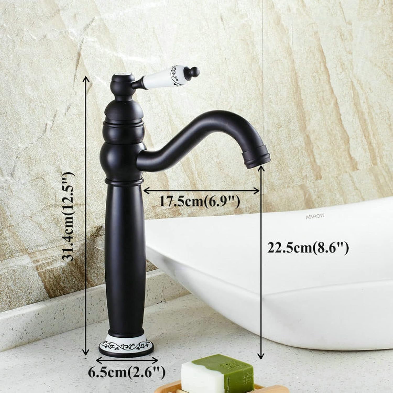 Bathroom Faucet Antique Brass, 360° Swivel Bathroom Vanity Faucet, Cold/Hot Water Basin Tap, Single Handle Bathroom Sink Faucet, Silver