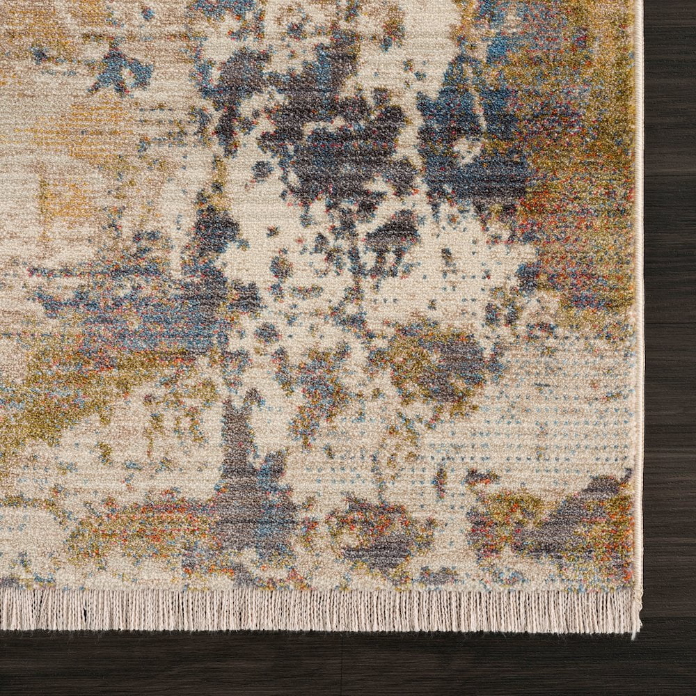 LR Home Holi Durable Performance Area Rug Indoor in Gray/Ivory, 2' x 6'