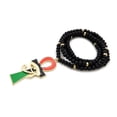 thumbnail image 2 of iJewelry2 Gold Tone Ancient Egyptian Afro-Flag Colored ANKH Cross with Eye of RA Motif Wooden Black Beads Necklace 30'', 2 of 5