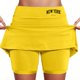 thumbnail image 1 of Falda culotte de talle medio para mujer: cintura elástica, bolsillos laterales, diseño fluido en capas, falda estampada informal para el verano., 1 of 6