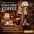 thumbnail image 5 of Iced Coffee Cold Brew Drip Tower Coffee Maker, 6–8 Cup Manual Cold Brew Brewer with Adjustable Valve, Wooden Frame & Glassware, Slow Cold Extraction System, 5 of 9
